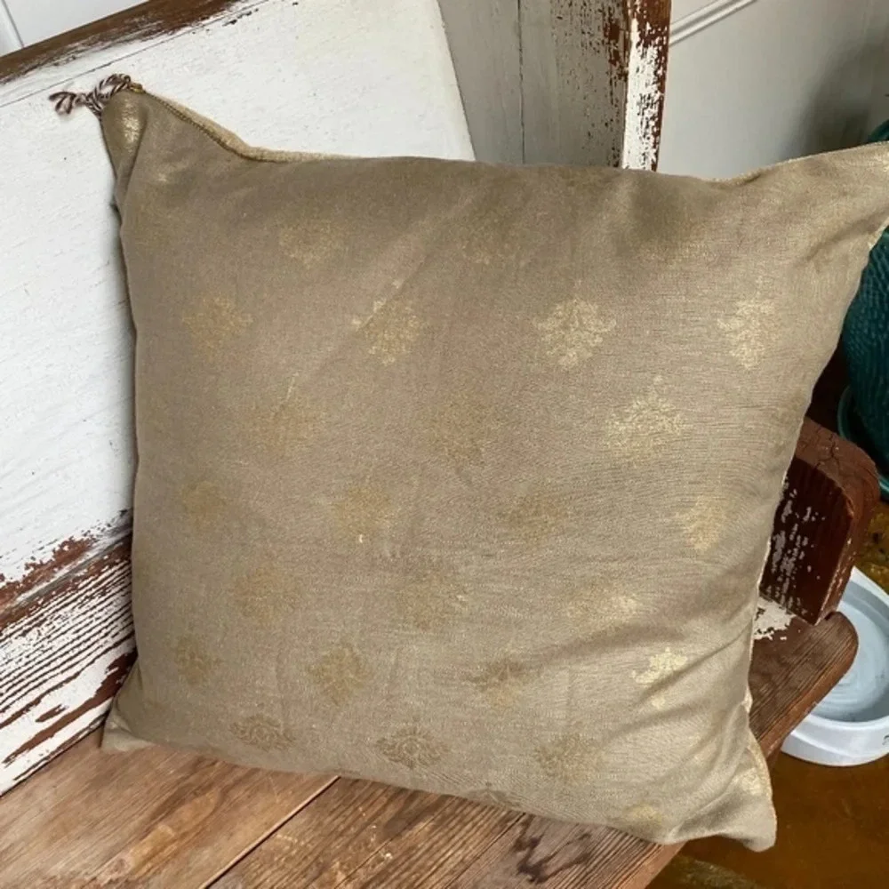 Custom Made Tan and Gold Accent Pillow Cover